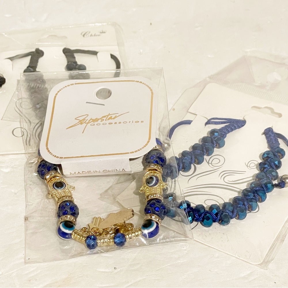 Beaded Bracelet Hamsa‎ Hand Third Evil Eye Bundle Jewelry Accessory NEW
